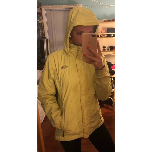 yellow womens north face jacket